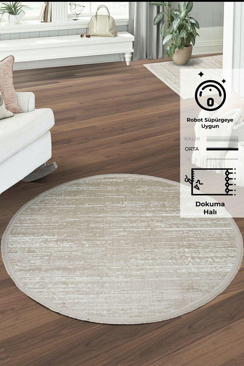 Jasmine Yuvarlak Halı Krem 120x120
