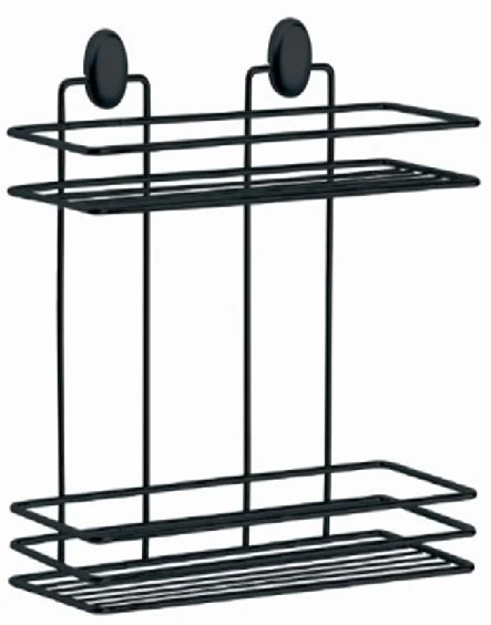 Banyo Raf Dübelli 2 Katlı 13x30 cm Siyah