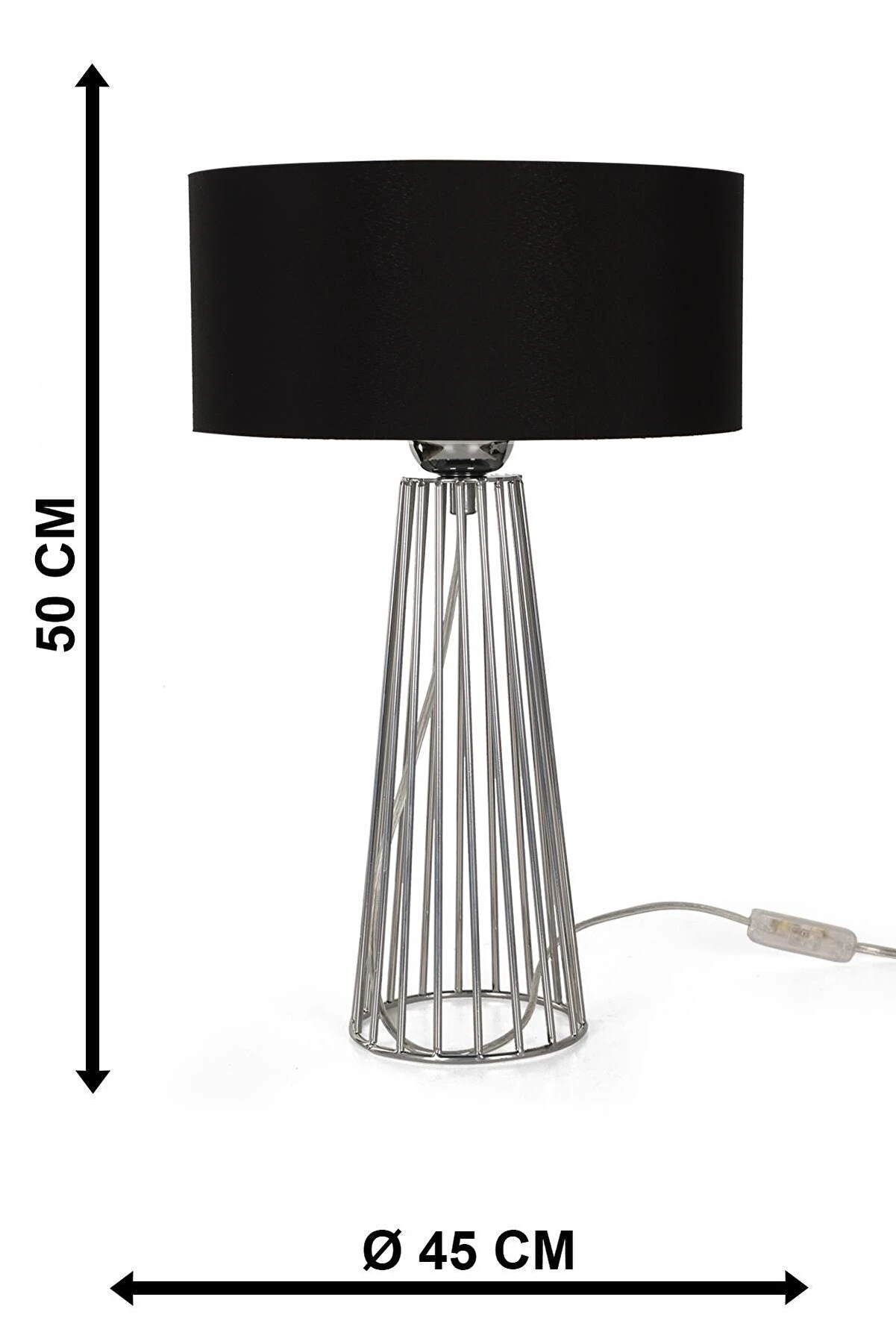 Masa Lambası Filipin Krom -Siyah Şapka