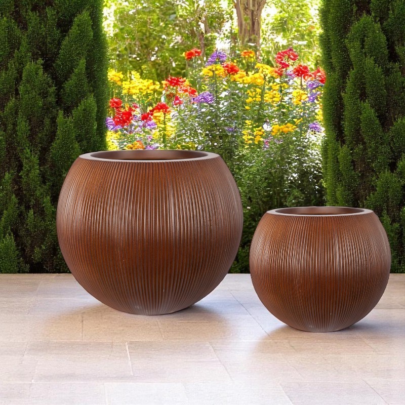 Cedar Saksı Küp Kahve Y41-30cm 2li Set