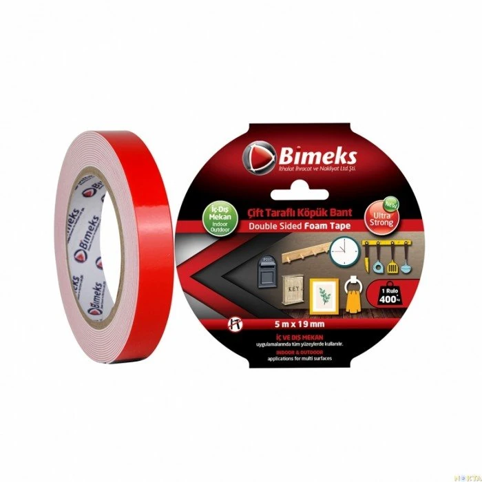 Çift Taraflı ExtraGüçlü Köpük Montaj Bandı19mmx5mt