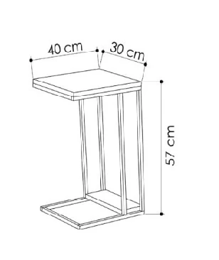Yan Sehpa Pal Açık Mocha 57*40*30cm
