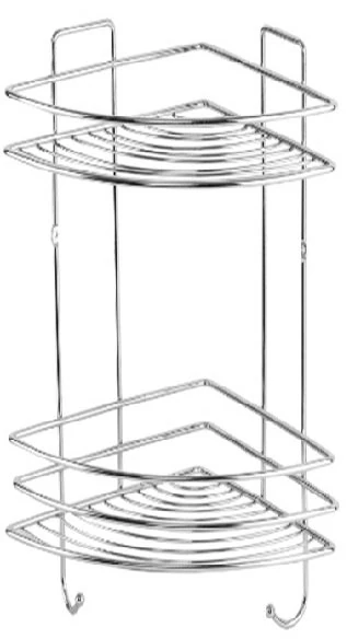 Banyo Köşe Raf Üçgen Mag.Fix Nil 2 Katlı 22cm Krom