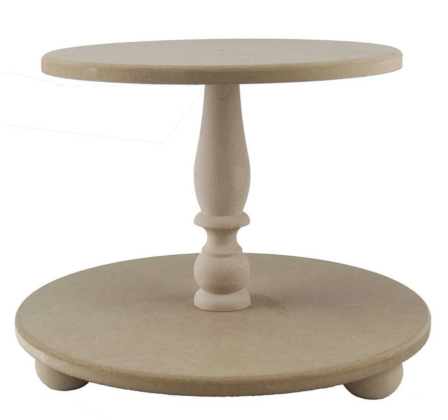Ahşap 2 Katlı Yuvarlak Sunumluk 26*19*26cm