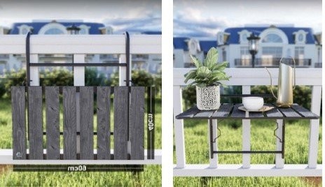 Balkon Masası Asılır Katlanır Füme 40x60cm