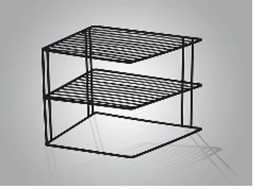 Dolap İçi Köşe Düzenleyici Çift Katlı Siyah