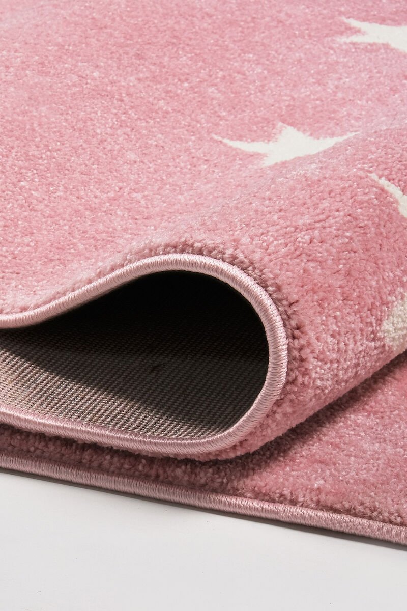 Küçük Yıldızlı Halı Pembe 80x150
