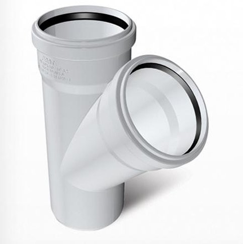 PVC Tek Çatal Y 75/75/45º