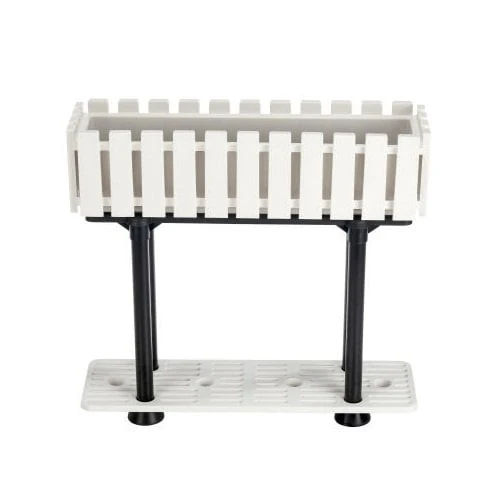 Akasya Çit Balkon Saksı Standlı 15Lt Beyaz