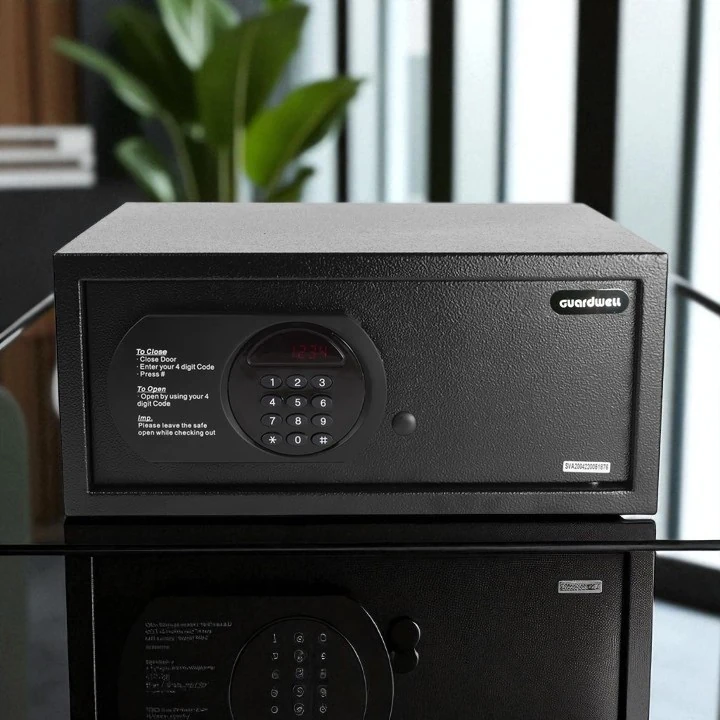 Çelik Para Kasası Otel Tipi  Siyah 19,5x43,7x38cm