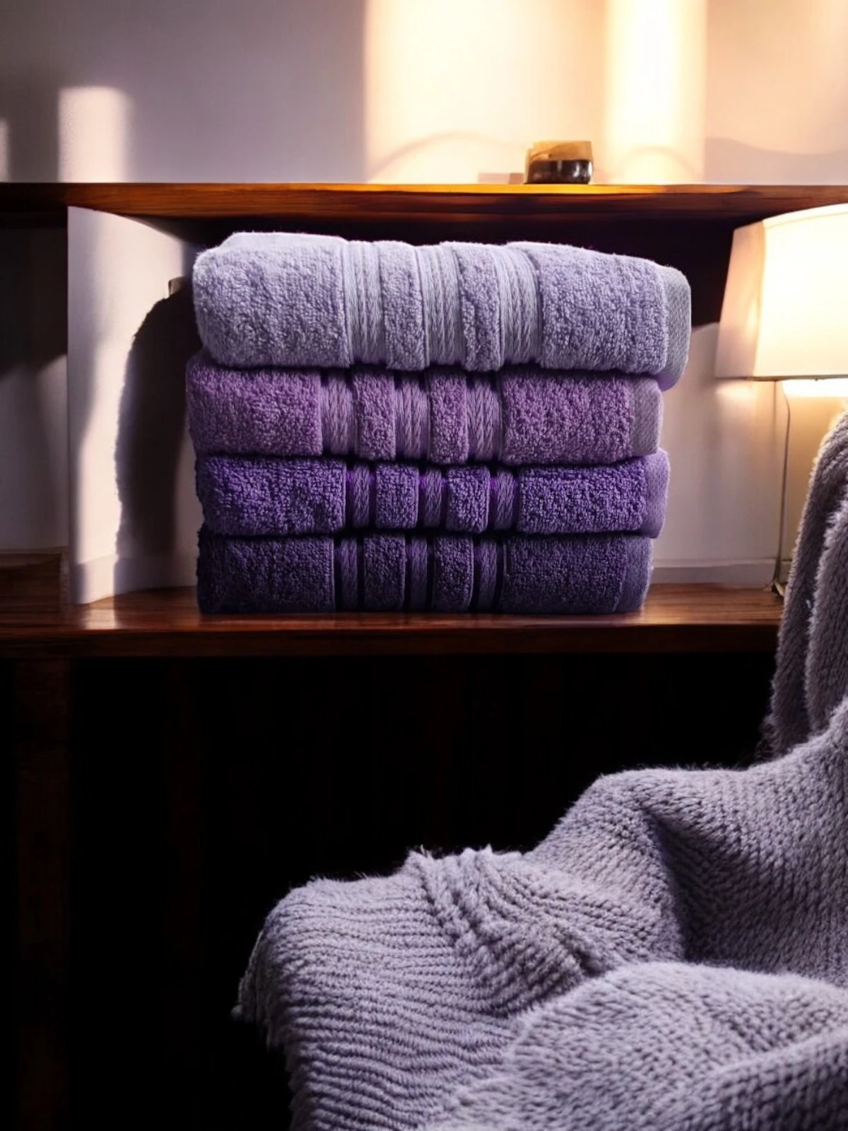 El Ve Yüz Havlusu Julie Liza 4'lü Mor 50x90 cm