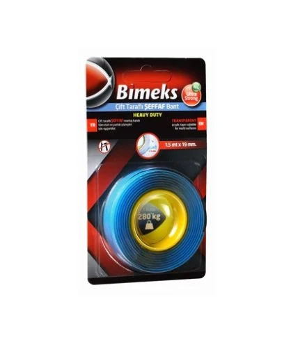 Çift Taraflı Şeffaf Montaj Bandı 19mmx1,5mt