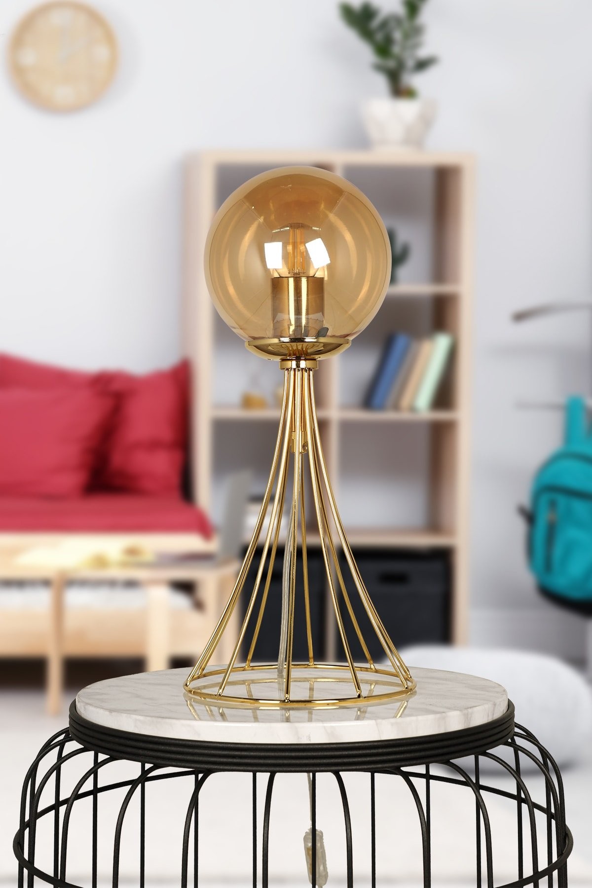 Masa Lambası Lapis Altın Bal Cam