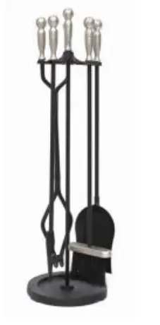 Tongs Set Black+Brass 5 Pieces 76cm