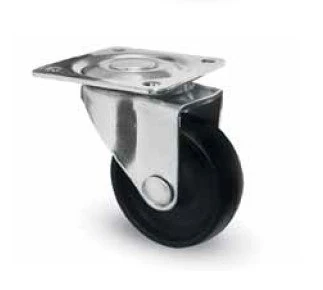 Tekerlek Tablalı Dönerli Siyah 38mm