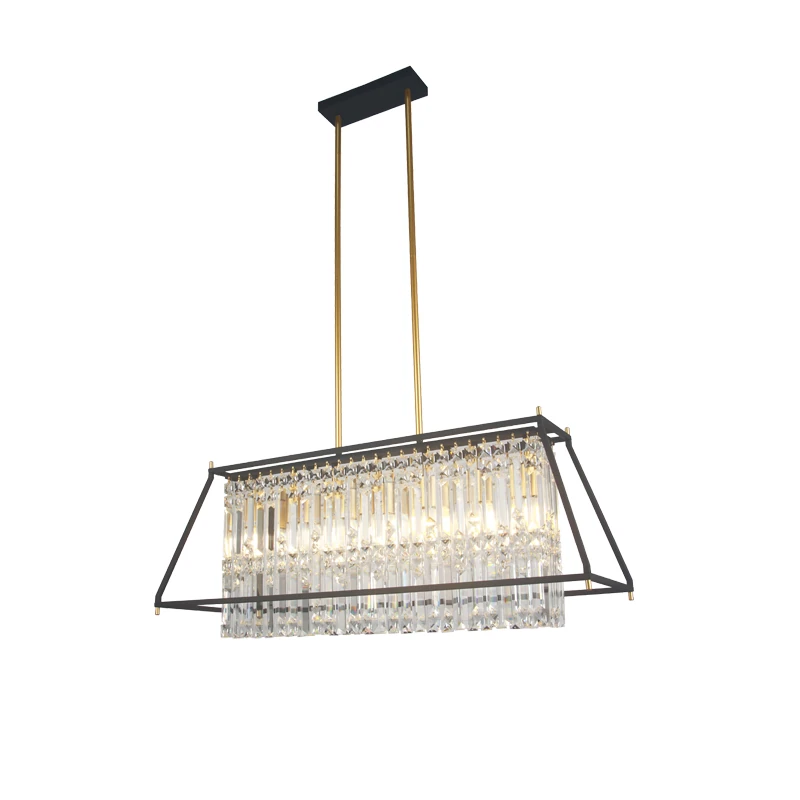 Avize Sarkıt 3'lü Metal Kristal  Siyah Gold Büyük