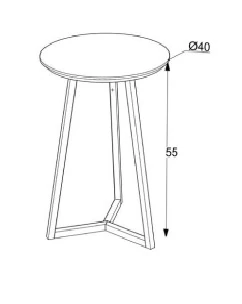 Yan Sehpa Klint 40  Sonata Mermer Siyah Desen40*55