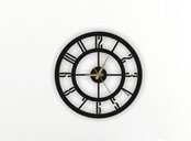 Duvar Saati Lazer Kesim Ahşap Siyah 50x50cm Bantlı