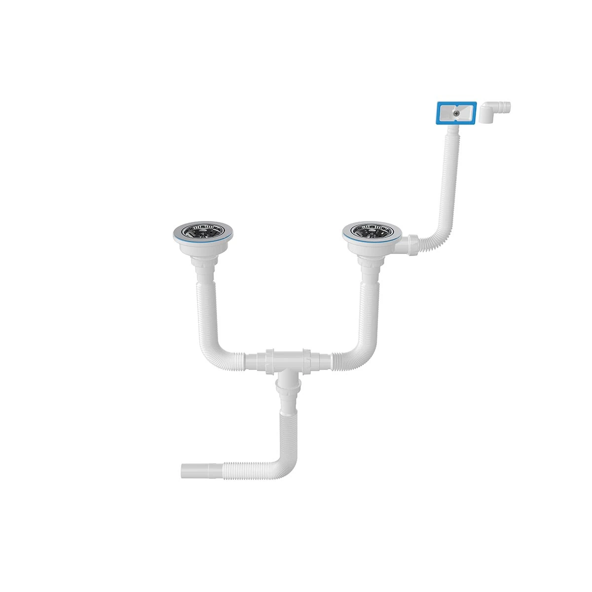 Küvet-Damla Taşmalı Körüklü çöpmak kafa 3 körüklü