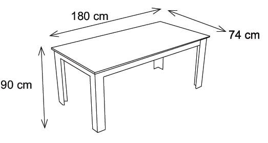 Yemek masası 180x90x74 Trend Krem