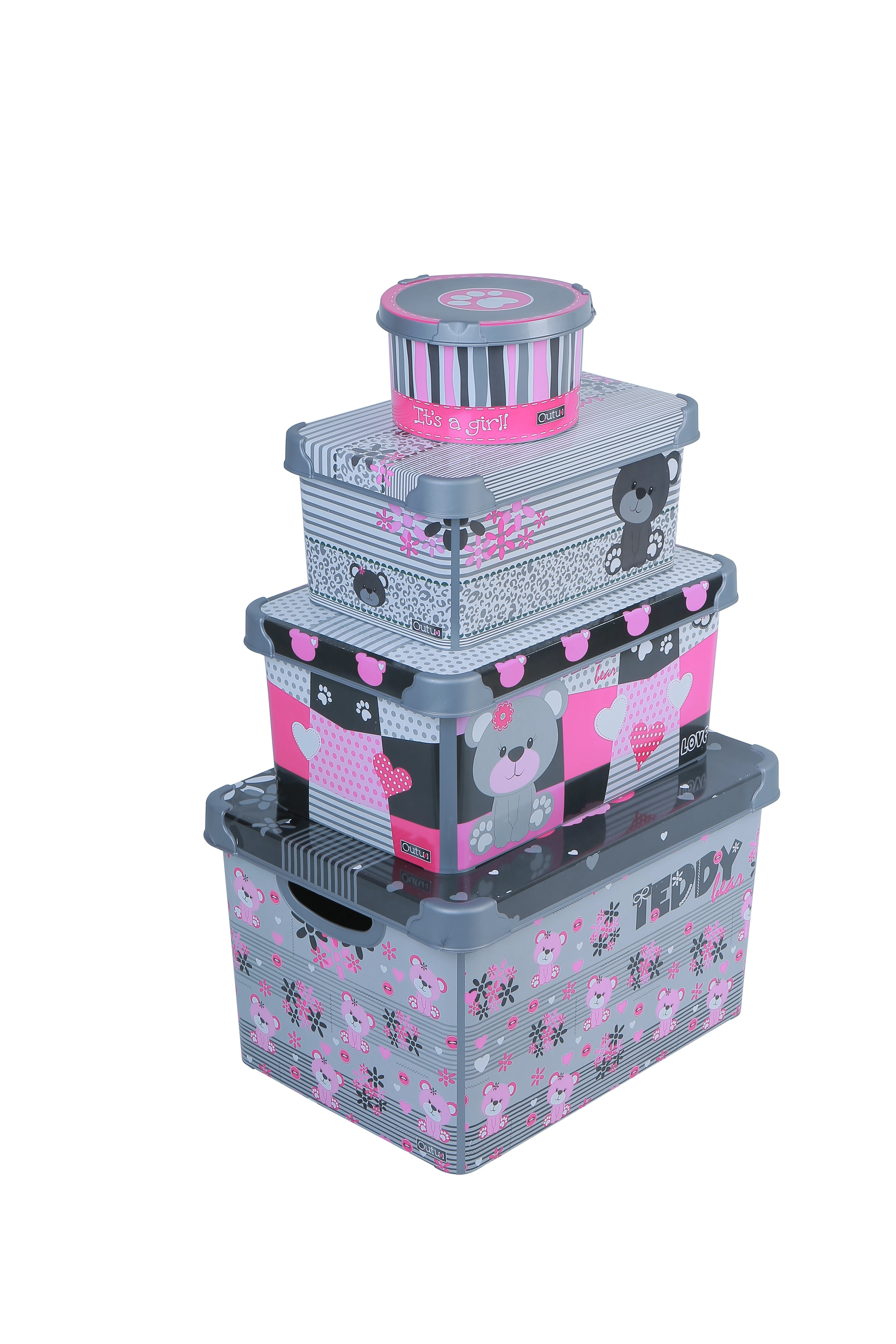 SAKLAMA KUTU SETİ 4LÜ STYLE BOX TEDDY GIRLS