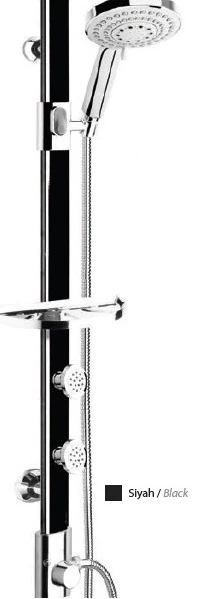 Mistillo Compak Jet 5+2 Duş Sistemi Siyah