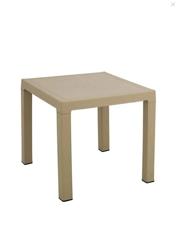 Masa Camsız Elit Rattan  80*80cm Bej