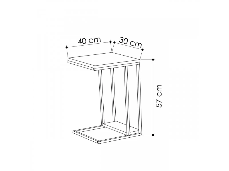Yan Sehpa Pal Antrasit 57*40*30cm