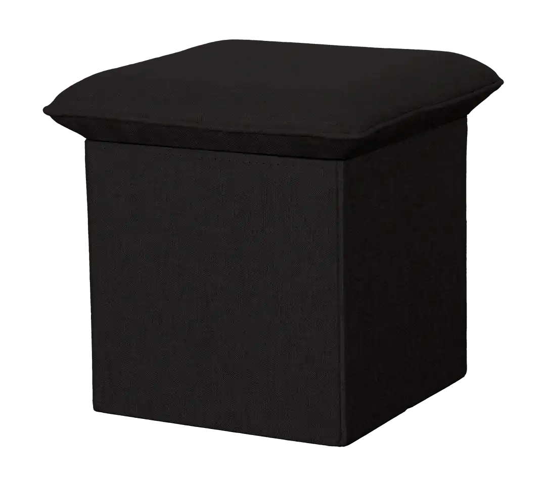 Pouf Folding Storage Square Black 43x43x44cm