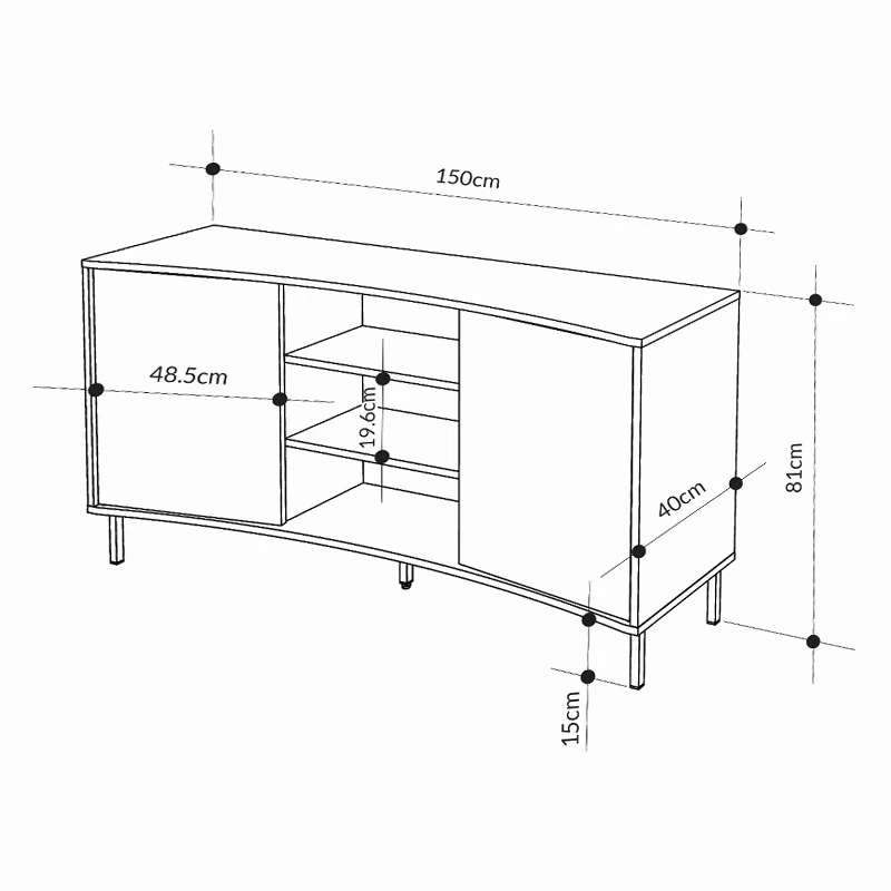 Konsol Frem Kil Yeşil 150*55*40cm