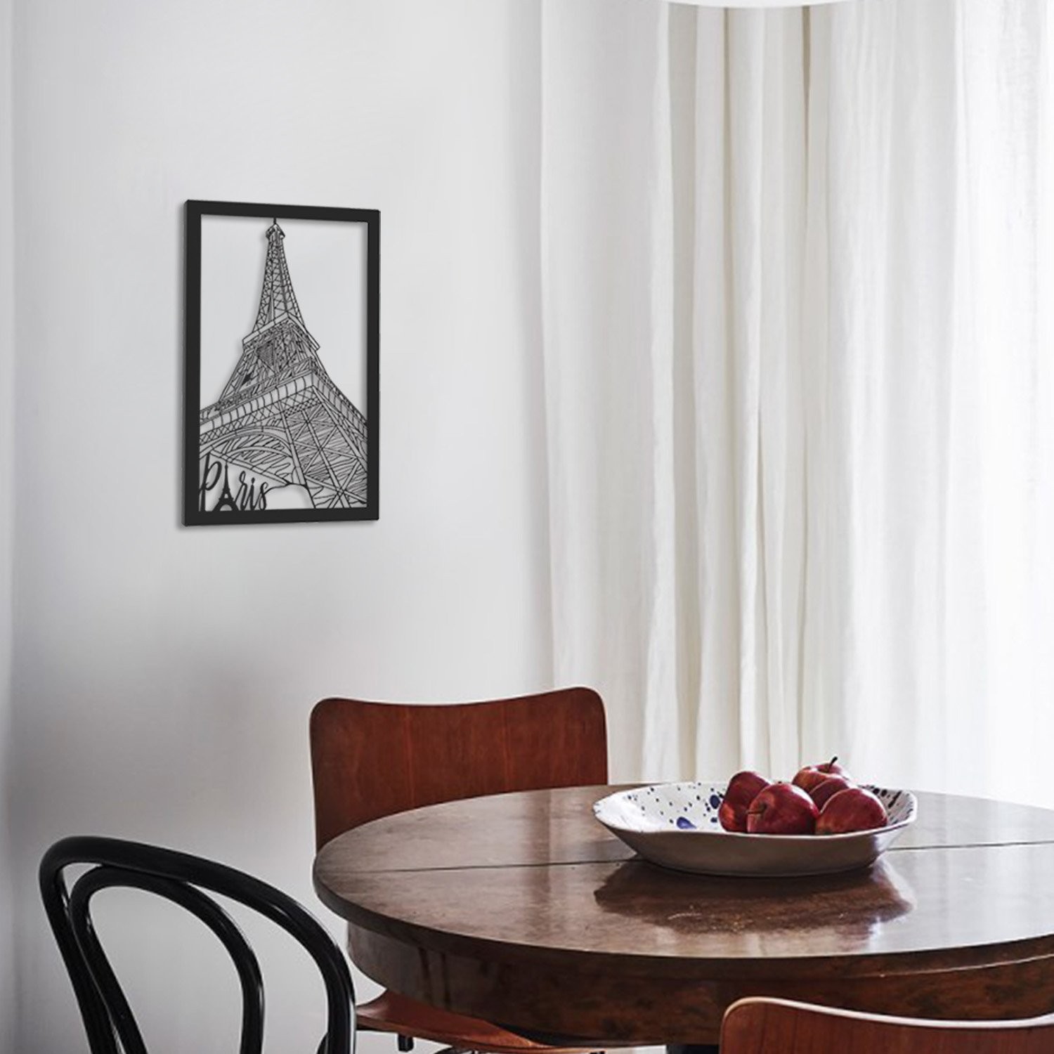 Eiffel Tower Metal Tablo Siyah 45*70cm