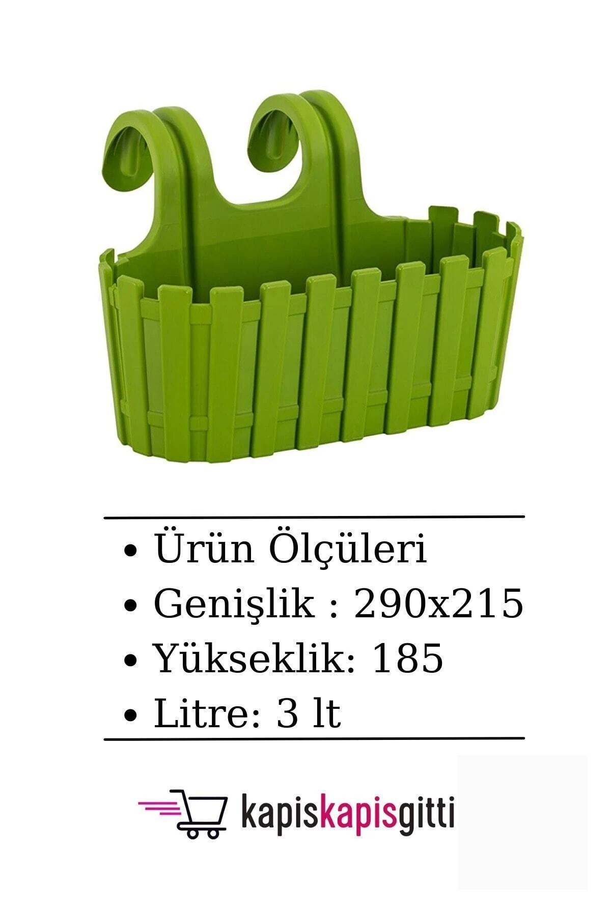 Akasya Saksı Kolay Askı 3,5Lt Y.Yeşil