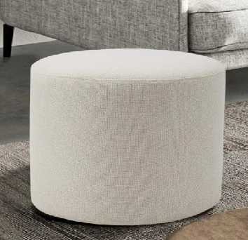 Puf Kumaş Yuvarlak Krem 37x45cm