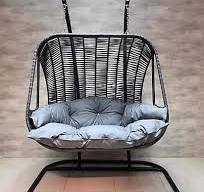 Makrome Tekli Salıncak Kahve Minder Hardal 120cm