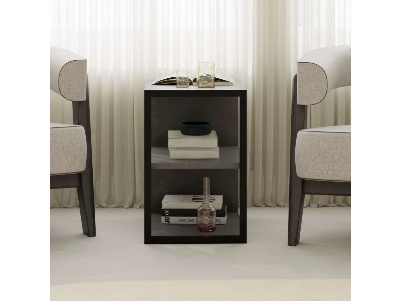 Yan Sehpa Echo Tekli Retro Gri 45*42*30cm