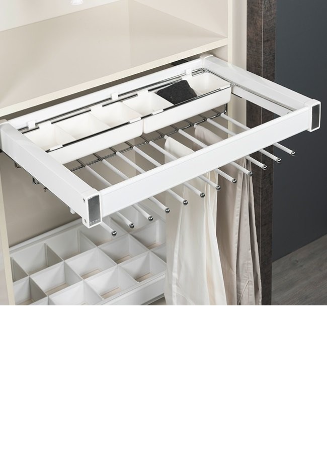 Alüminyum Beyaz Fonksiyonel Pantolonluk 80cm Frenl