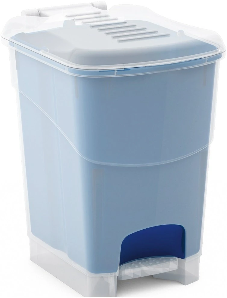KORAL Pedallı Çöp Kovası Şeffaf/Mavi 10Lt.