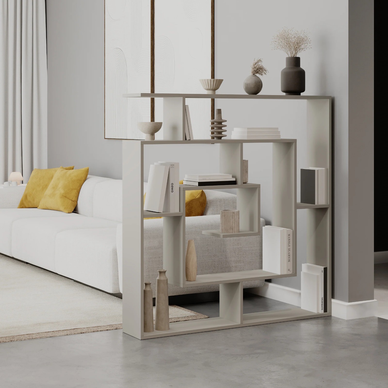 Kitaplık Labirent Kum Taşı 129*22*125cm