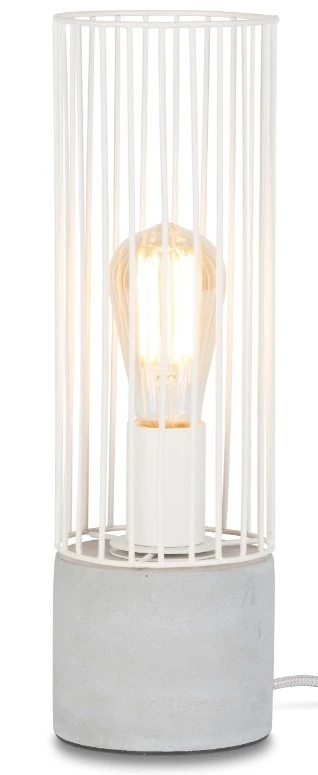 Memphis Table Lamp Iron Thread/Cement White