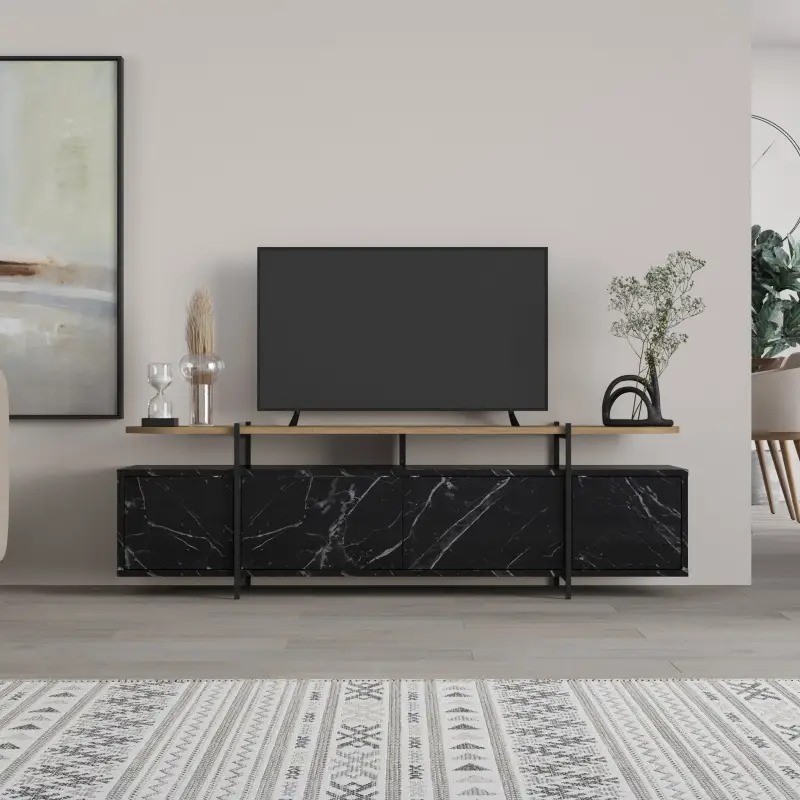 TV Sehpası Hanley İpek Siyah-Safir Meşe 160*48cm