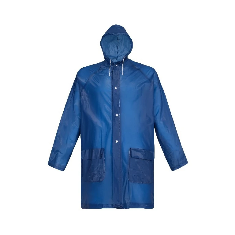 Yağmurluk Fermuarlı Saf PVC Ceket XL Mavi