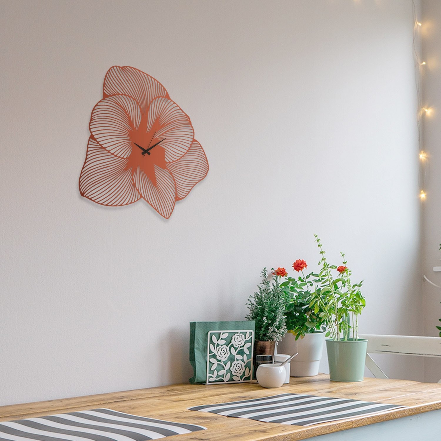 Azalea Metal Duvar Saati Bakır 49*49cm