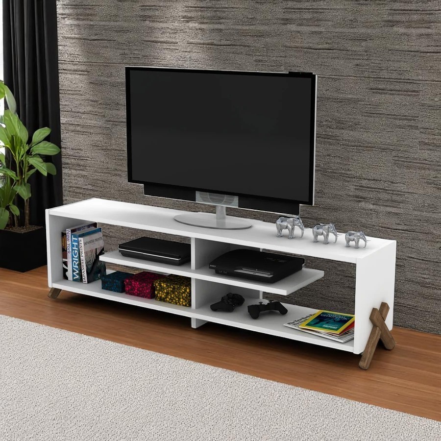 TV Ünitesi Kipp Ceviz-Beyaz