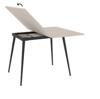 Masa Lilis Retro Gümüş-Siyah 120*90*73cm