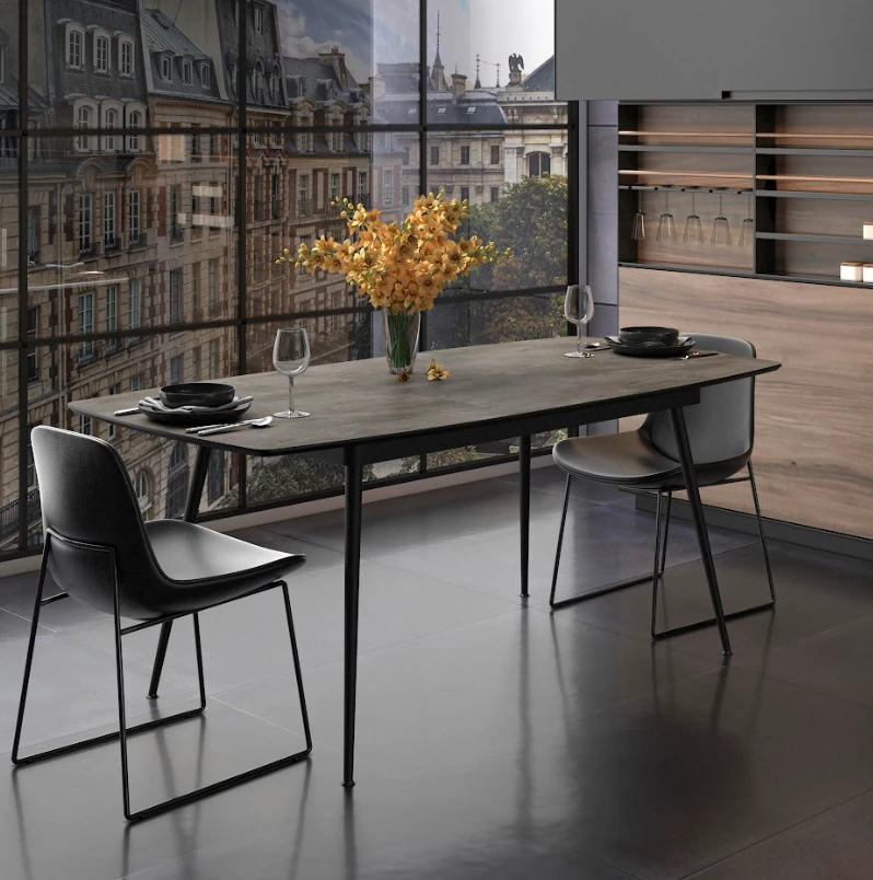 Masa Yense Dining Irony Mat Siyah 145*40cm