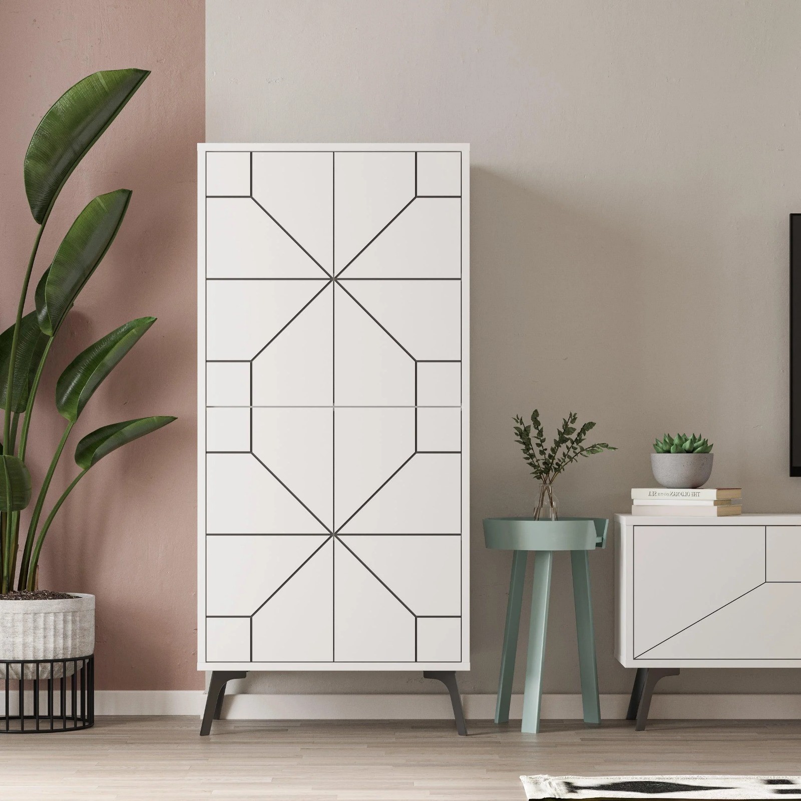Çok Amaçlı Dolap Dune Beyaz 136*62*35 cm