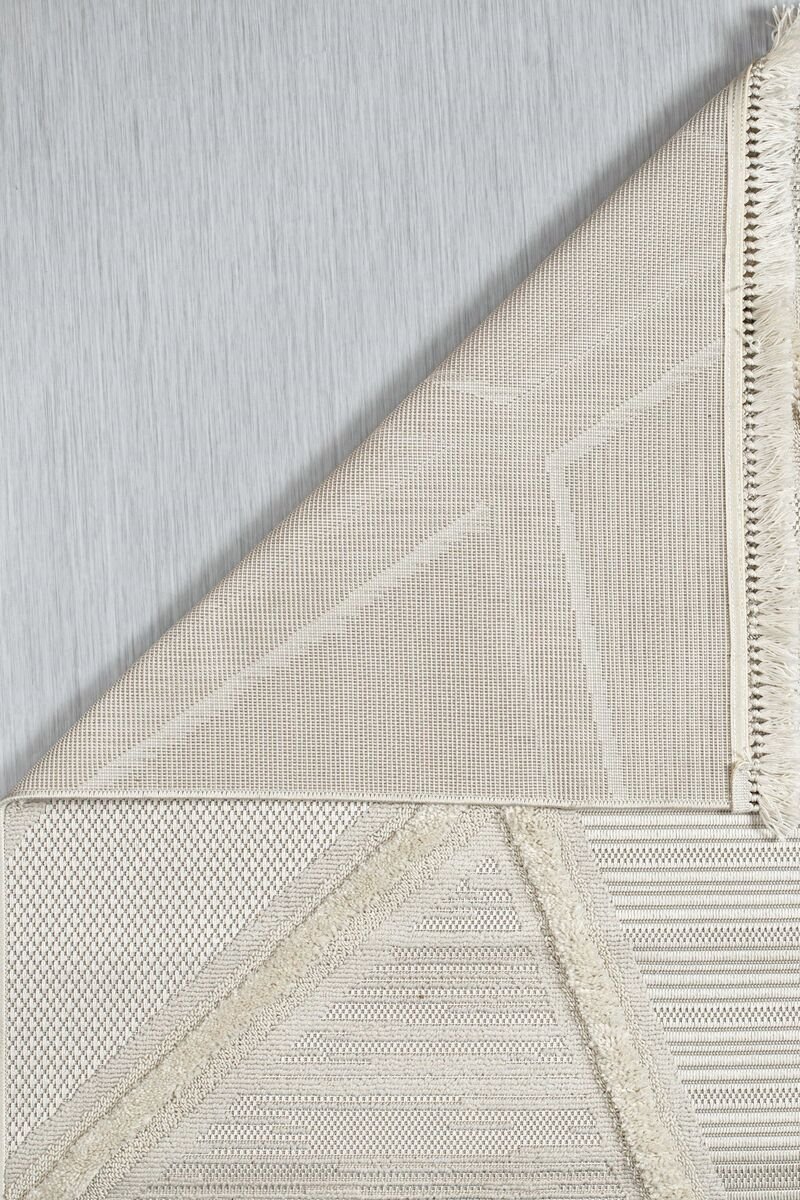 Bukle Halı Çizgi Desen Krem  160x230