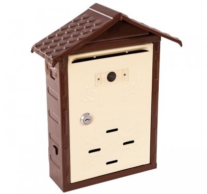 Posta Kutusu Çatılı Kahve Krem 31x24x9cm