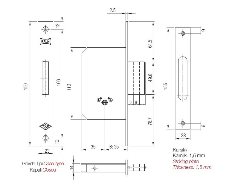 Fiam Anahtarlı Emniyet Kilidi 45mm 3 Milli Nikel