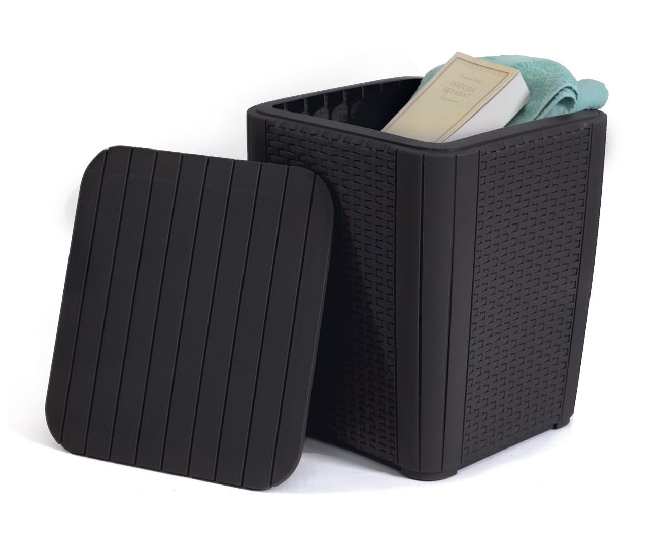 Plastik Rattan Luzon Sehpa Flat Örgü Kahve
